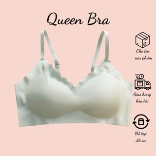 Áo bra su đúc cài sau viền sóng, bralete 2 dây không viền mát mịn co giãn AB068, Queennga
