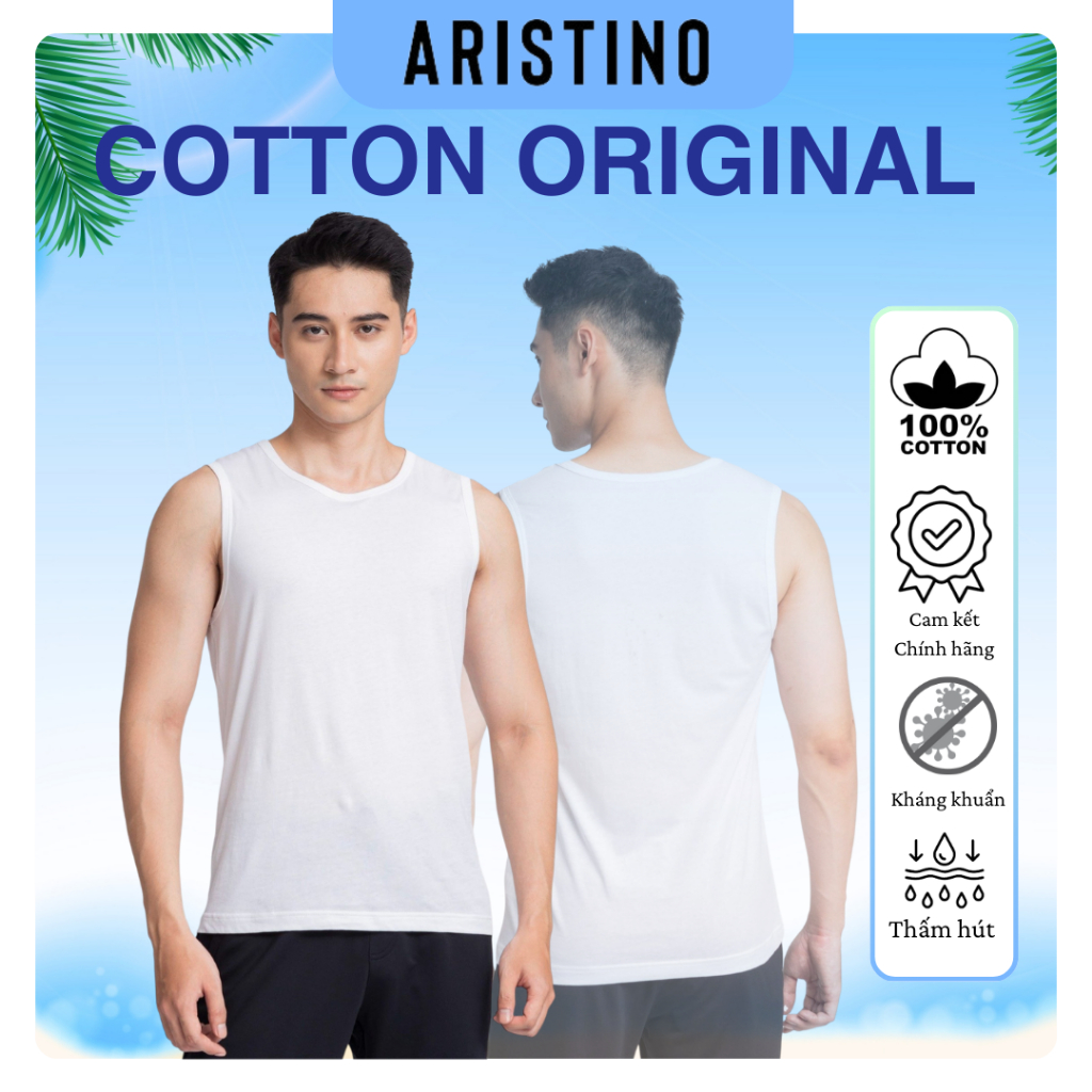 Áo Ba Lỗ Tanktop Nam Aristino Cotton AC23 Thiết Kế Basic Đơn Giản
