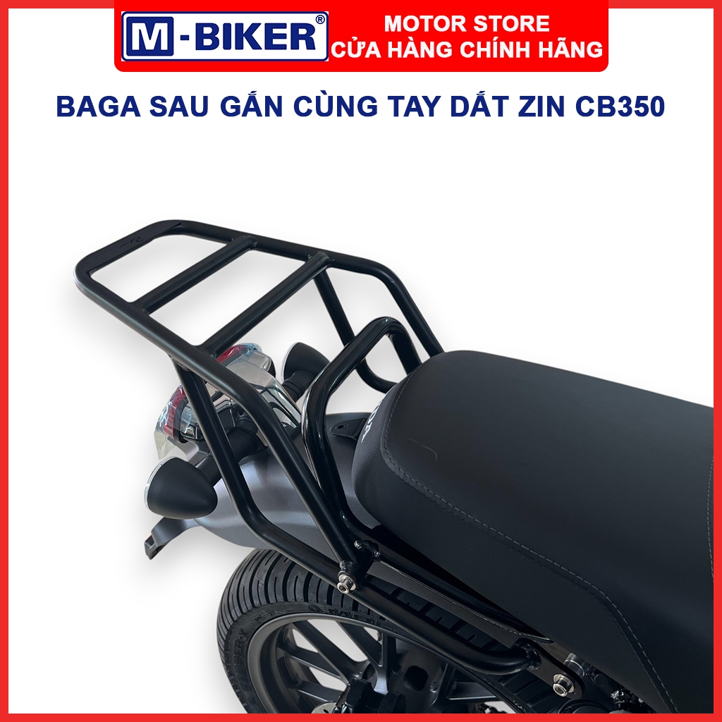 Baga CB350, Baga sau CB350, Cảng sau CB350, Baga sau gắn cùng tay xách zin của xe CB350 màu đen nhám