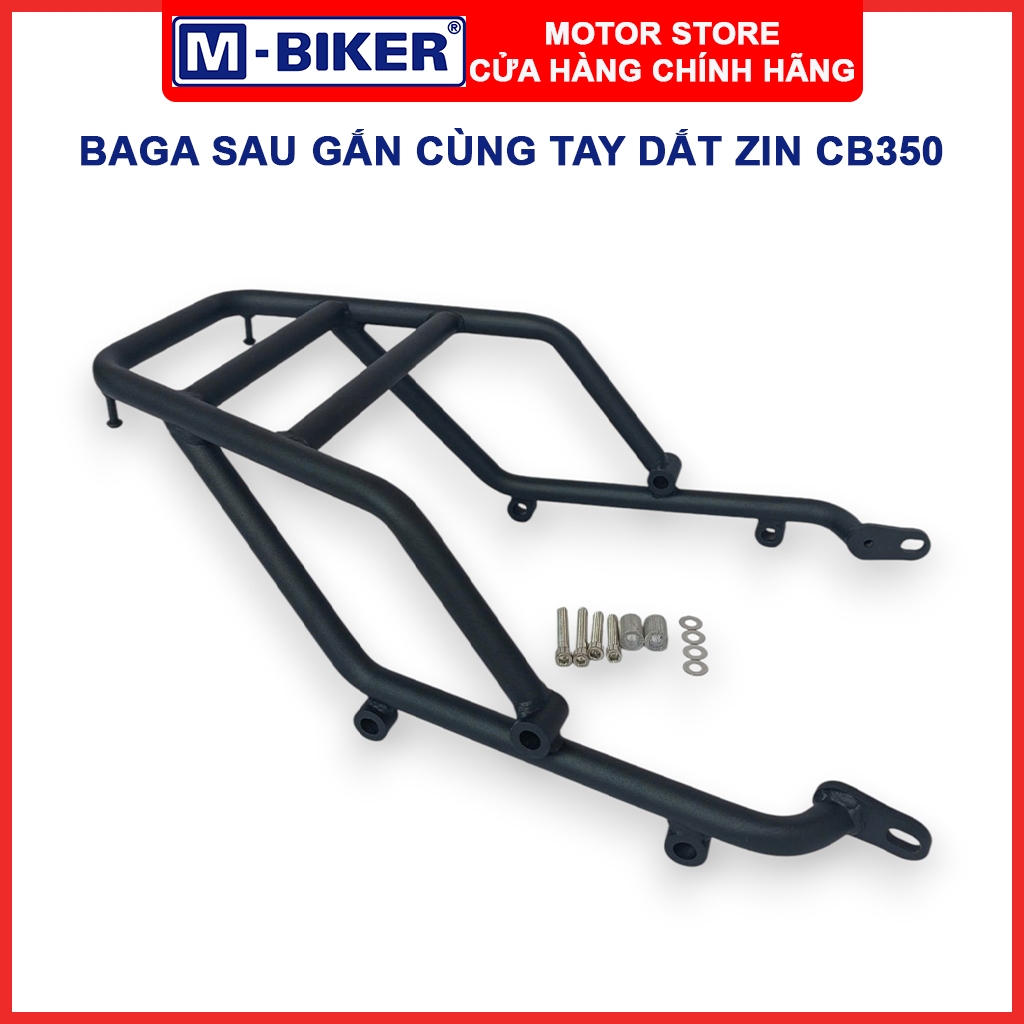 Baga CB350, Baga sau CB350, Cảng sau CB350, Baga sau gắn cùng tay xách zin của xe CB350 màu đen nhám