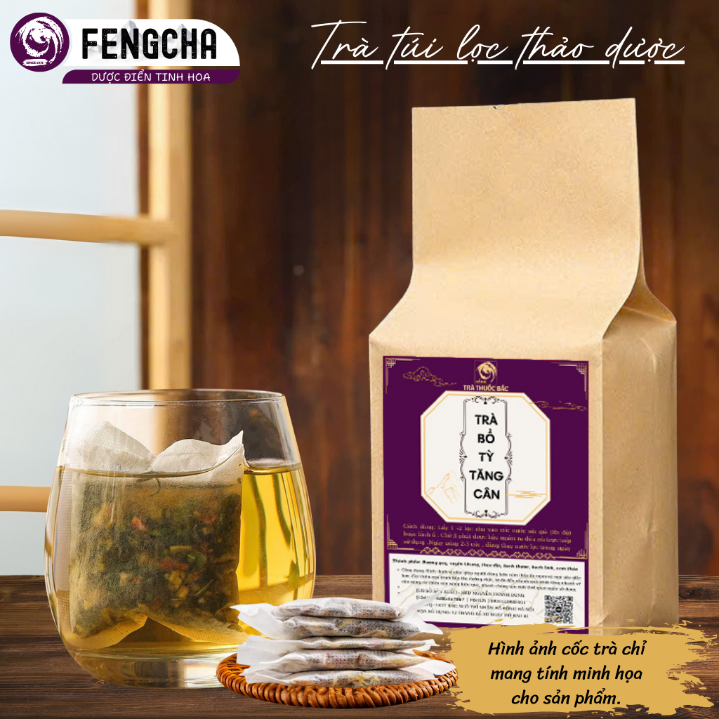 [Gầy đét] Trà bổ tỳ vị tăng cân Fengcha cho người cơ địa khó tăng cân, luôn mệt mỏi bịch 30 gói lọc