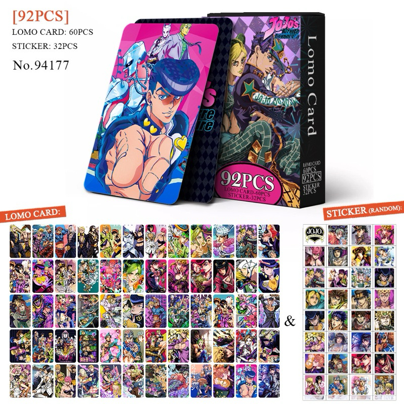 [Lomo Jojo 92] Bộ 60 lomo card Jojo + 32 Sticker anime jojo's bizarre adventure