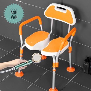 HOẢ TỐC HCM| Ghế Tắm Cao Cấp Cho Người Già Có Tay Vịn Chân Cao Su Cam Chống Trơn Trượt