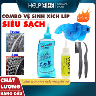 COMBO Vệ sinh bảo dưỡng xích líp siêu sạch, Bộ rửa xích chuyên dụng cho xe đạp tiện lợi - CBVS