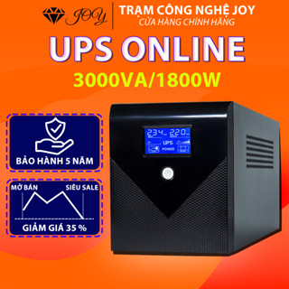 Bộ lưu điện UPS Online Dung lượng 3000VA Công suất 1800W  dùng cho PC Laptop, Wifi , Camera, Server, thiết bị y tế,.
