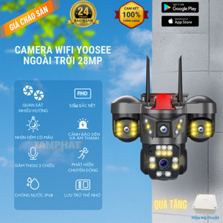 (Mẫu xu hướng 2026) Camera YOOSEE ngoài trời 4 mắt 3 màn hình độ phân giải 30MP siêu nét, giám sát ngoài trời chống nước