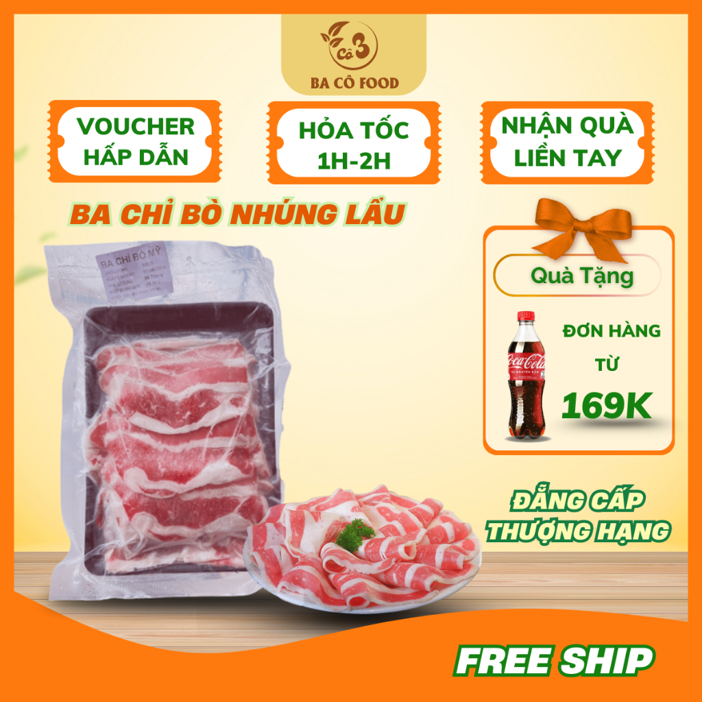 [ Siêu Tốc HCM ] Ba Chỉ Bò Cuộn Nhập Khẩu- Bò Mỹ Excel Siêu Ngon 500G