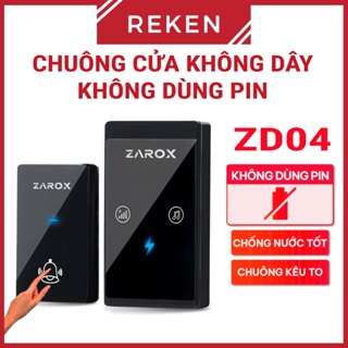  Chuông cửa không dây chuông cửa không dùng pin ZAROX ZD04 nút nhấn không pin 38 kiểu chuông 