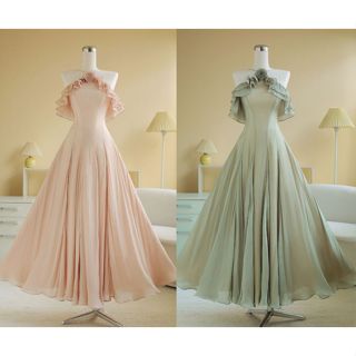 SÒ VINTAGE - IVY Đầm yếm maxi  dáng dàng viền bèo