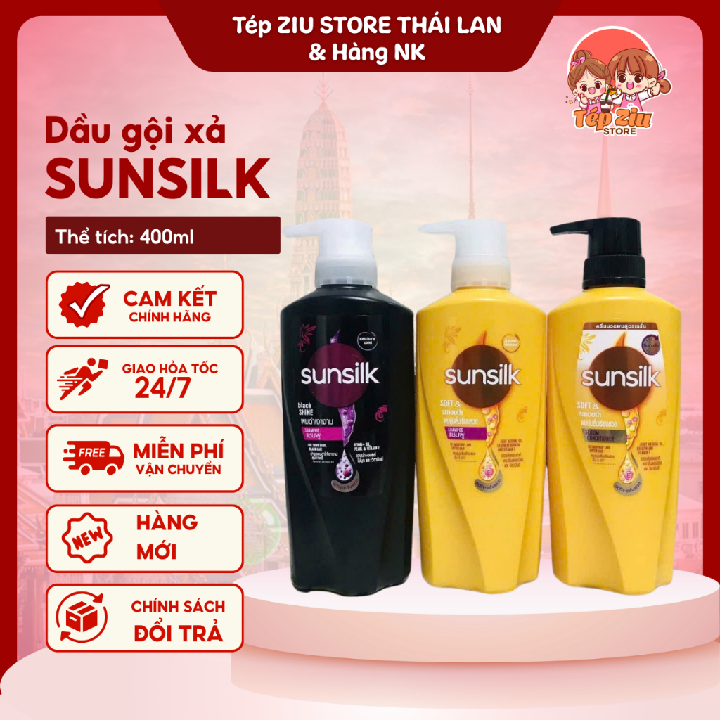 {Freeship HN} DẦU GỘI SUNSILK - dầu xả sunsilk chai 325ml hàng nội địa Thái Lan