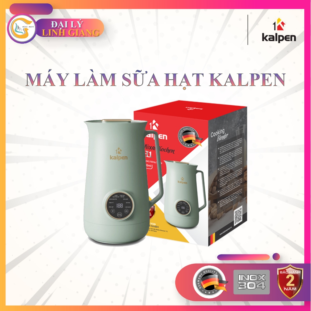 Máy Làm Sữa Hạt Mini Kalpen H1 - 600ml, Xanh và Vàng Kem