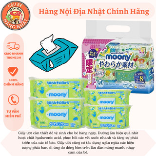 Giấy ướt Moony hàng nội địa Nhật 1 gói 76 miếng