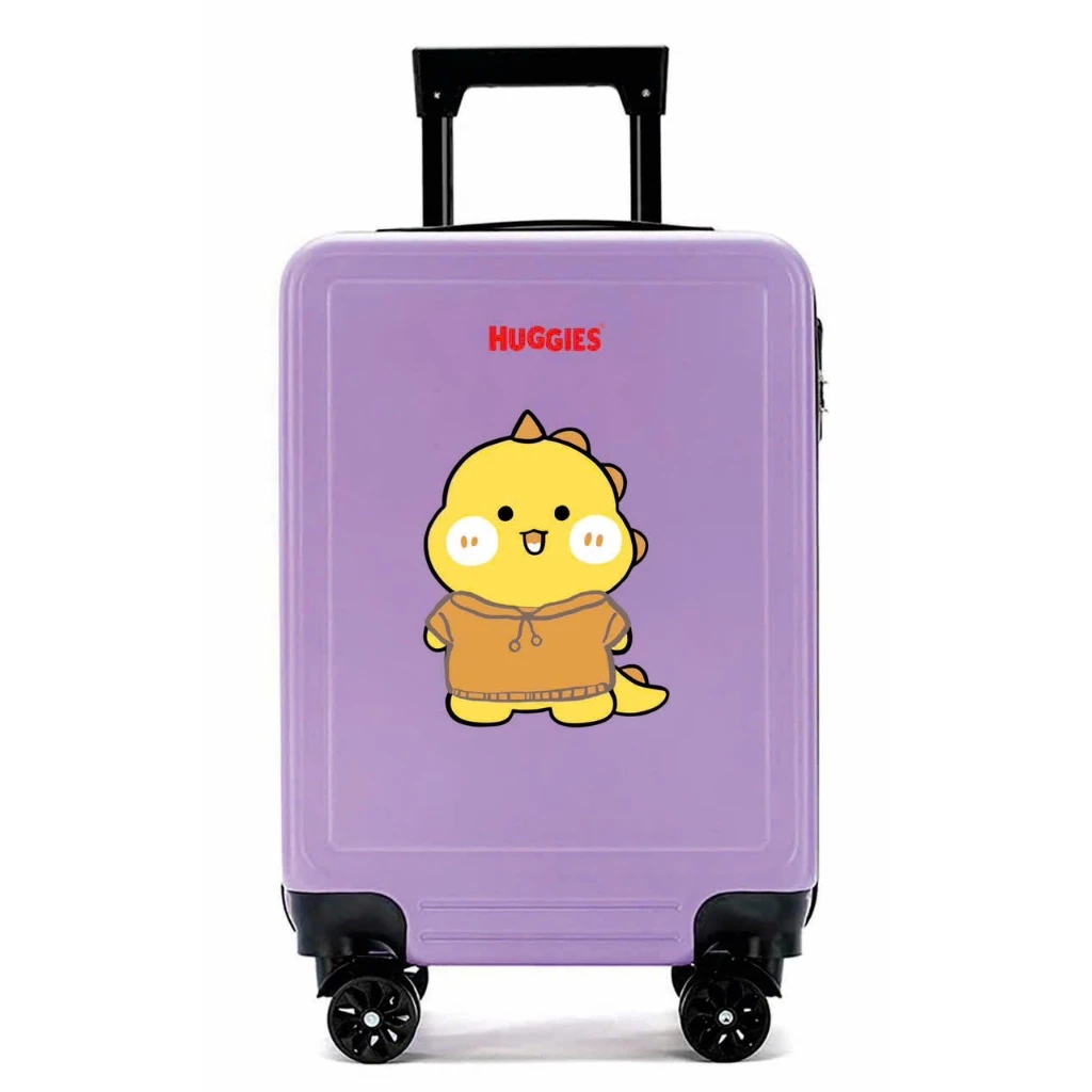 Vali Nhựa ABS Huggies Cho Bé 2–6 Tuổi-Kéo Tay Nhẹ, Chống Va Đập-Du Lịch, Đi Học