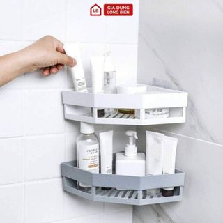 Kệ Góc Tam Giác Nhựa Dán Góc Tường Đa Năng Cho Bếp & Nhà Tắm