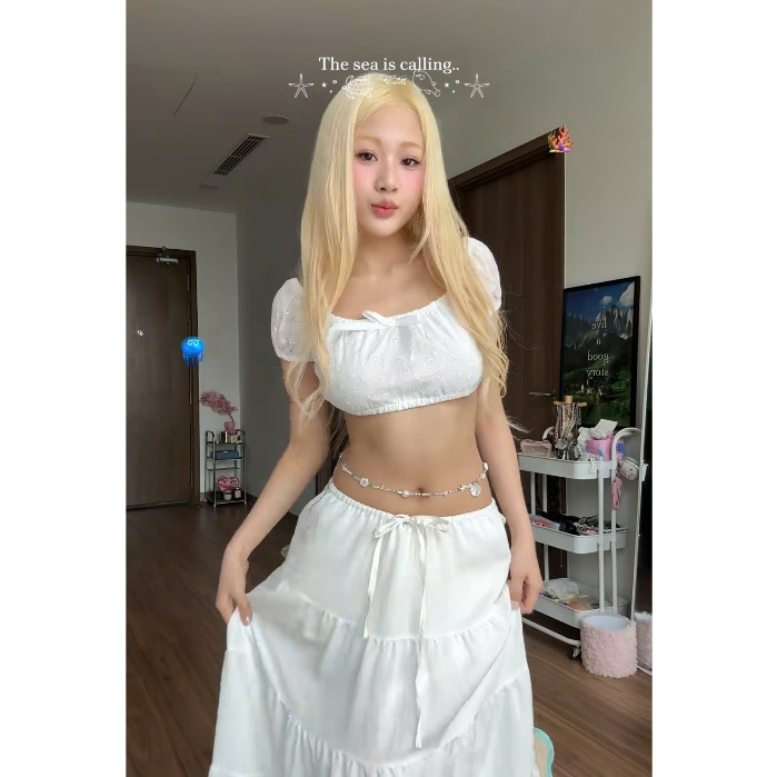 Áo crotop nữ mùa hè cổ tròn tay phồng TINI phối ren ôm body quyến rũ - 𝐊𝐈𝐋𝐋 𝐒𝐘𝐒𝐓𝐄𝐌 | BigBuy360 - bigbuy360.vn