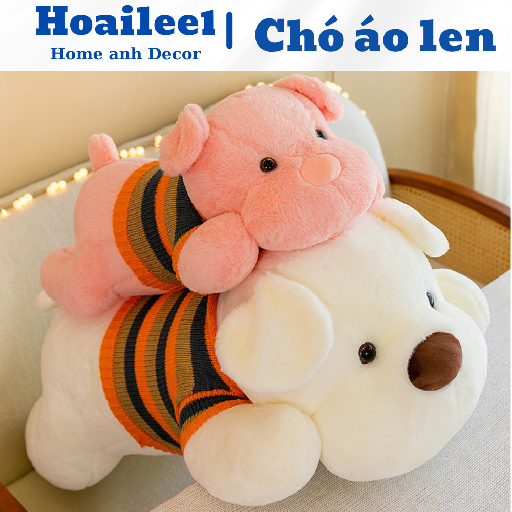 Gấu Nhồi Bông Vải Miniso Mềm Mịn Hàng Nhập Khẩu Cao Cấp- Chó Mũi Tim Siêu Xinh