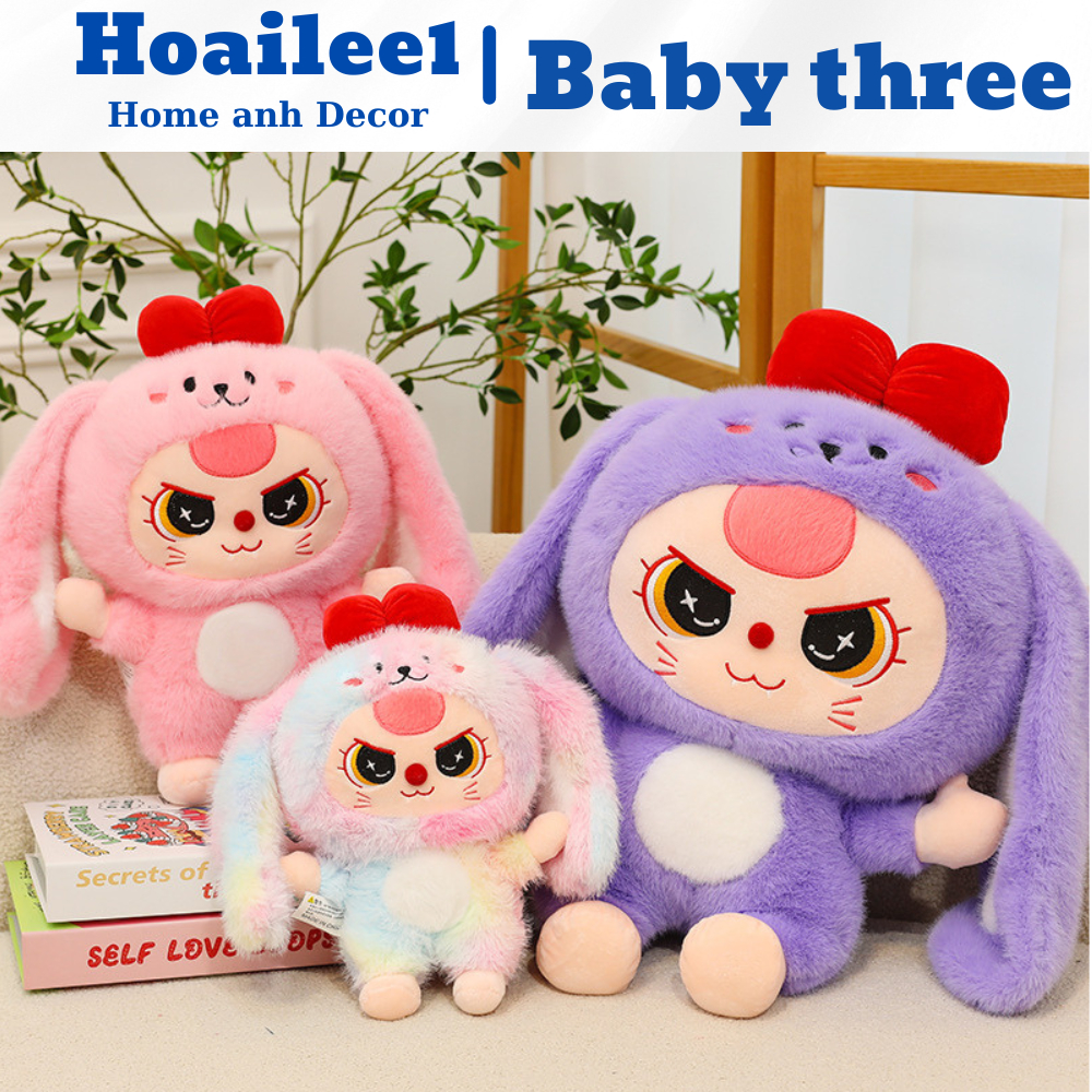 Gấu Bông Baby Three Nhồi Bông Dễ Thương Cute Đẹp Cao Cấp Size 30cm 40cm 50cm 60cm