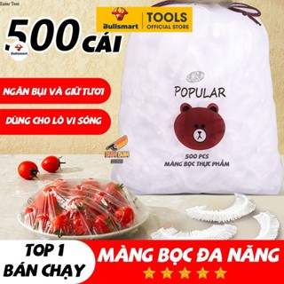 Set 500 Màng Bọc Thực Phẩm Gấu PE Có Chun Bọc, Màng Bảo Quản Thực Phẩm