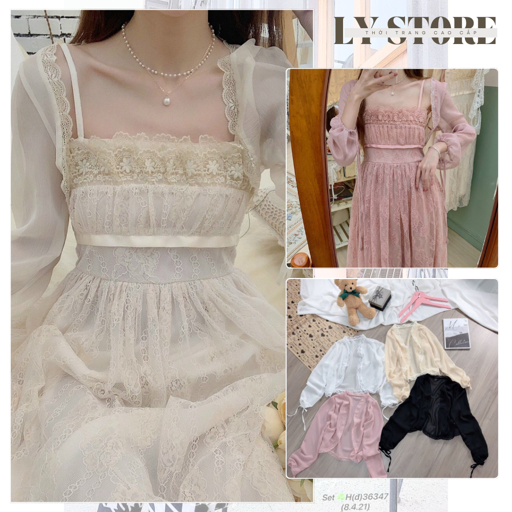 Áo Khoát Nữ💥FREESHIP💥áo khoát crotop viền ren,Chất Voan siêu mịn-LY STORE