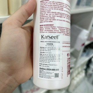 Keratin phục hồi tóc nát karseell 500ml