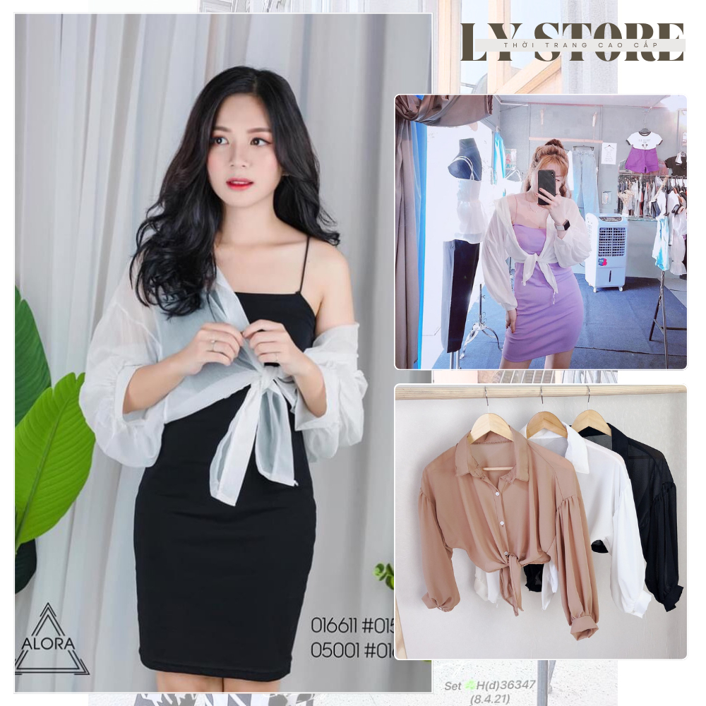 Áo Sơ Mi Voan💥𝑭𝑹𝑬𝑬𝑺𝑯𝑰𝑷💥Áo Khoác Váy-LY STORE