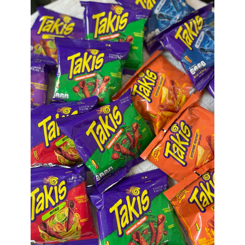 [Hàng bay Mỹ]  Snack ngô cuộn cay Takis Mỹ 28,4g – Giòn tan từng miếng, cay nồng, đậm vị.
