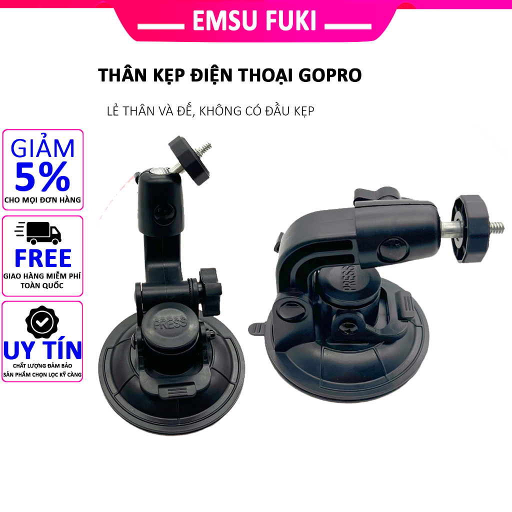 Lẻ Thân Giá Đỡ Điện Thoại Hít Kính GoPro 360 Độ