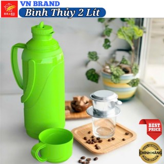 💝 VN BRAND 💝 Bình Thủy 2 Lít DUY TÂN Nhựa PP, Phích Nước 2 Lít Giữ Nhiệt Tiện Lợi 💝