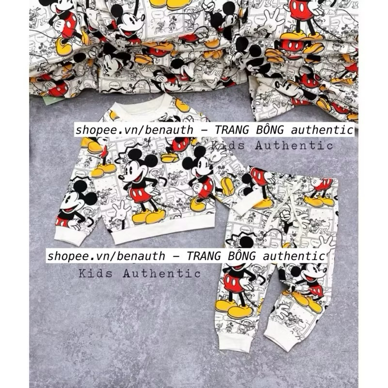 Bộ nỉ HM mickey AUTH săn sale cho bé