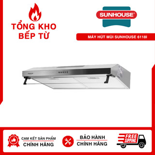 MÁY HÚT MÙI VỎ INOX SUNHOUSE SHB6118I dòng máy cổ điển Hút và khử mùi với công suất mạnh mẽ 700m³ /h.