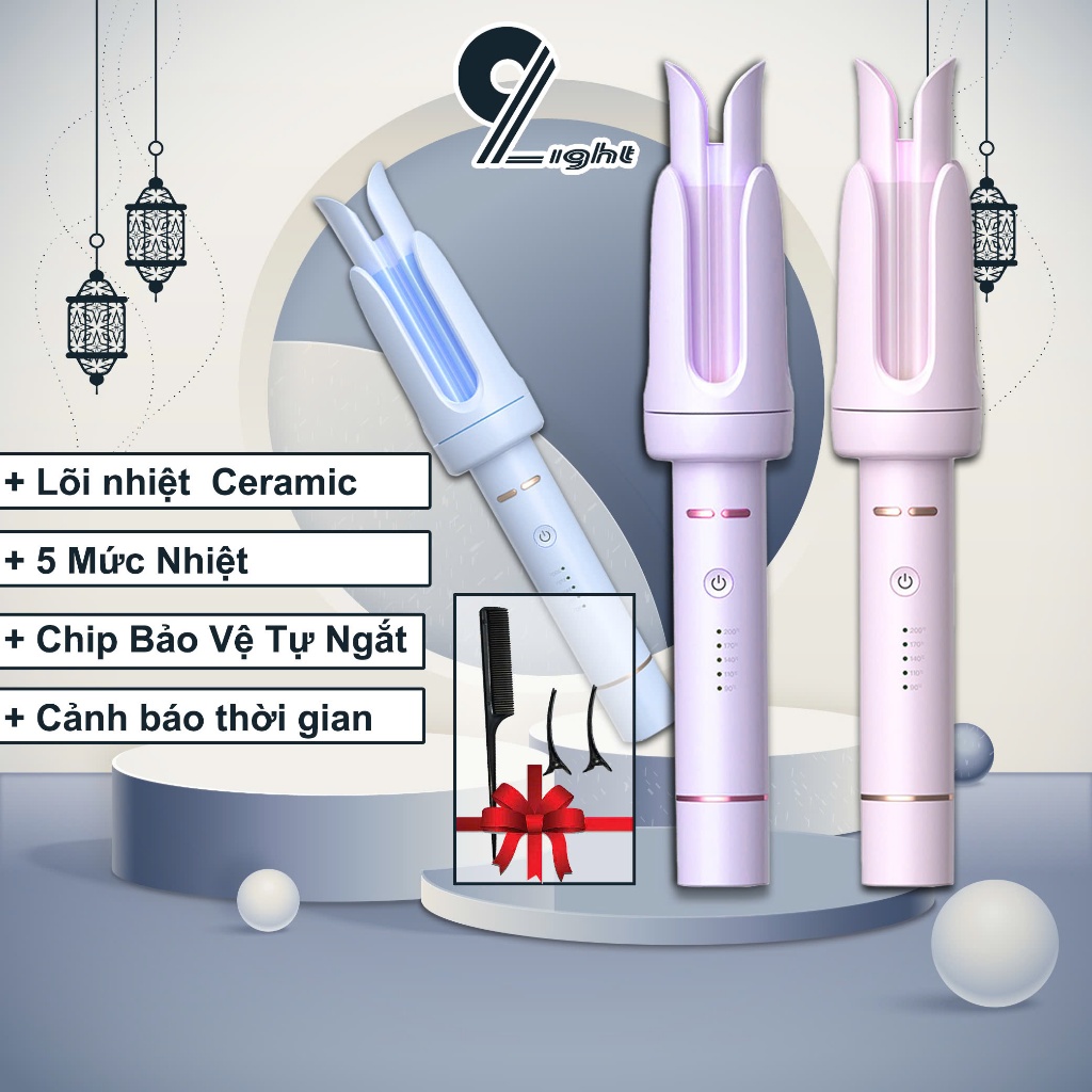 Máy uốn tóc tự động cao cấp bù ion- trục ceramic 32mm VietNam 9Light- Máy uốn xoăn chính hãng bảo hành 12 Tháng HCA01