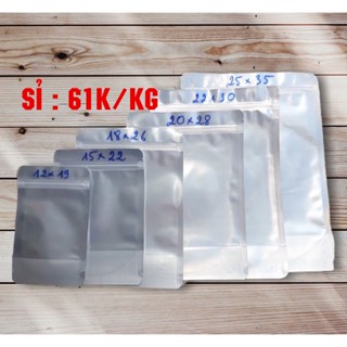  Màng PE   1kg  Túi zip bạc đáy đứng Mặt Bạc Mặt Trong đựng trái cây sấy thực phẩm khô - đủ size  