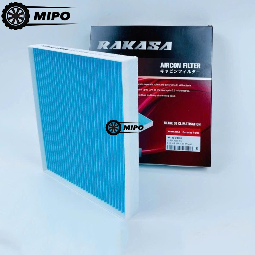 Lọc gió điều hòa RAKASA xe Accent(18-22), Santafe(21-22), Tucson, Kona(Mã: 97133D3000/97133D1000)