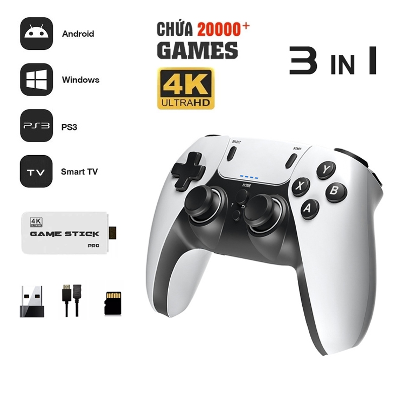 Máy chơi Game Stick 4K M15 Mini TV Gia Đình Máy Chơi Game Không Dây HDMI 20.000 Trò Chơi Cổ Điển