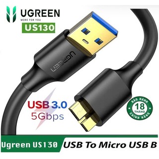 Cap USB to Micro USB B Ugreen 10841 10840 10843 10365 US130 ( USB 5GGbps, đầu Mạ Vàng,HDD 2.5 in)