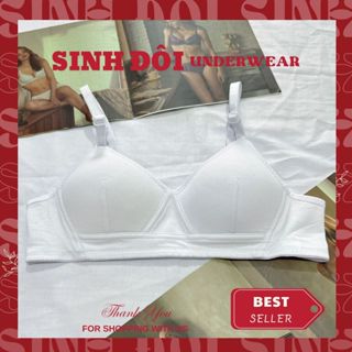 Áo ngực không gọng nữ chất cotton 1801 mút mỏng trơn cho học sinh cấp 2, cấp 3 size 34-36-38