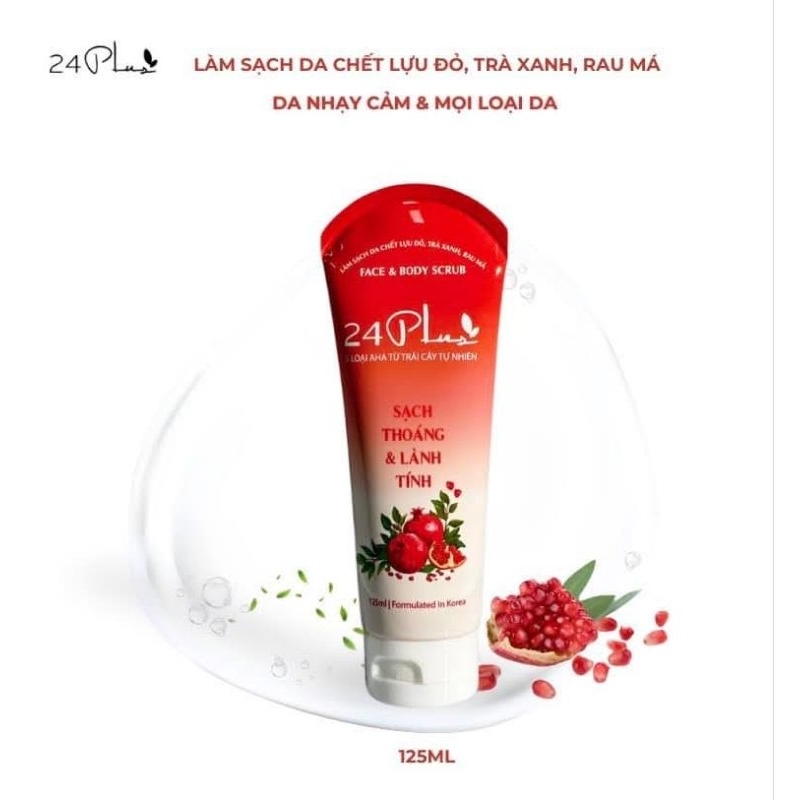 Tẩy tế bào chết lựu đỏ 24plus