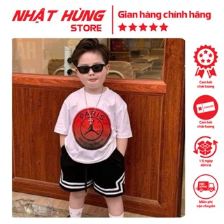 Bộ quần áo cho bé trai hình vòng tròn PARIS, set áo phông quần short trẻ em hiệu Nhật Hùng size từ 10-63kg - NH61