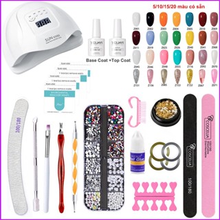 Nail Magic Combo nail Bộ dụng cụ làm móng tại nhà Máy sấy móng tay 120W + Bộ nghệ thuật sơn móng tay 68 màu có sẵn