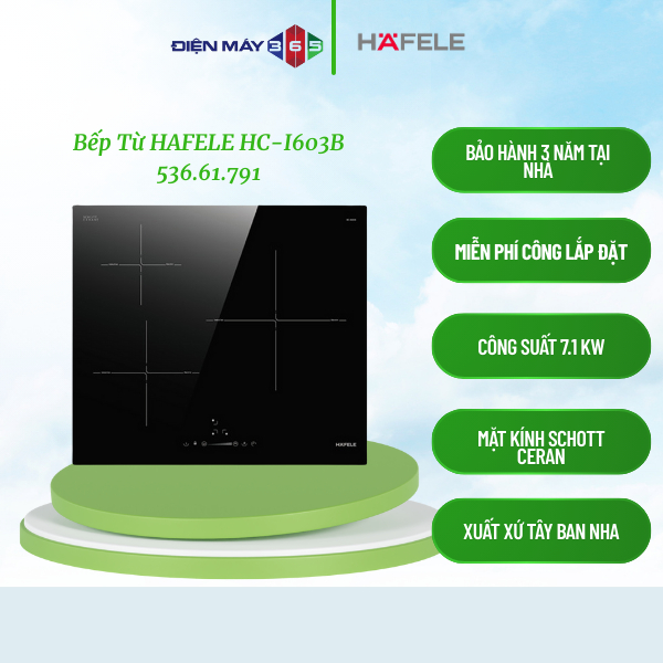 Hafele Bếp Từ HC-I603B 536.61.791 – Cảm Ứng Trượt – Booster – Tiết Kiệm Điện – Chính Hãng