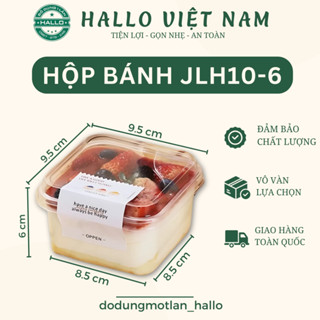100 Hộp nhựa vuông JLH 10-6 400ml đựng bánh - Hộp đựng bánh tiramisu JLH10-6