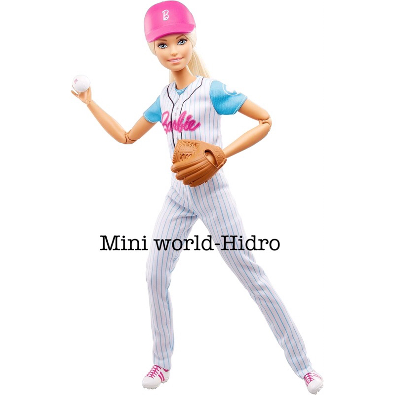 M4 Búp bê khớp made to move Barbie Ultra-Flexible Baseball Doll with Mitt chính hãng Mattel