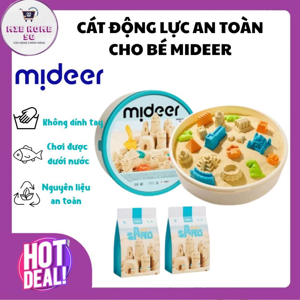  Cát động lực cho bé Mideer an toàn kèm khuôn dụng cụ cát trọng lực dẻo tạo hình Magic Sand Play Hàng chính hãng 