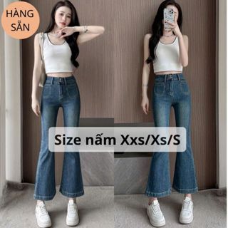   Quần loe nấm lùn Quần jean loe size nhỏ eo từ 58-72cm Quần jean Xxs Xs.S dài 85cm và 90cm 