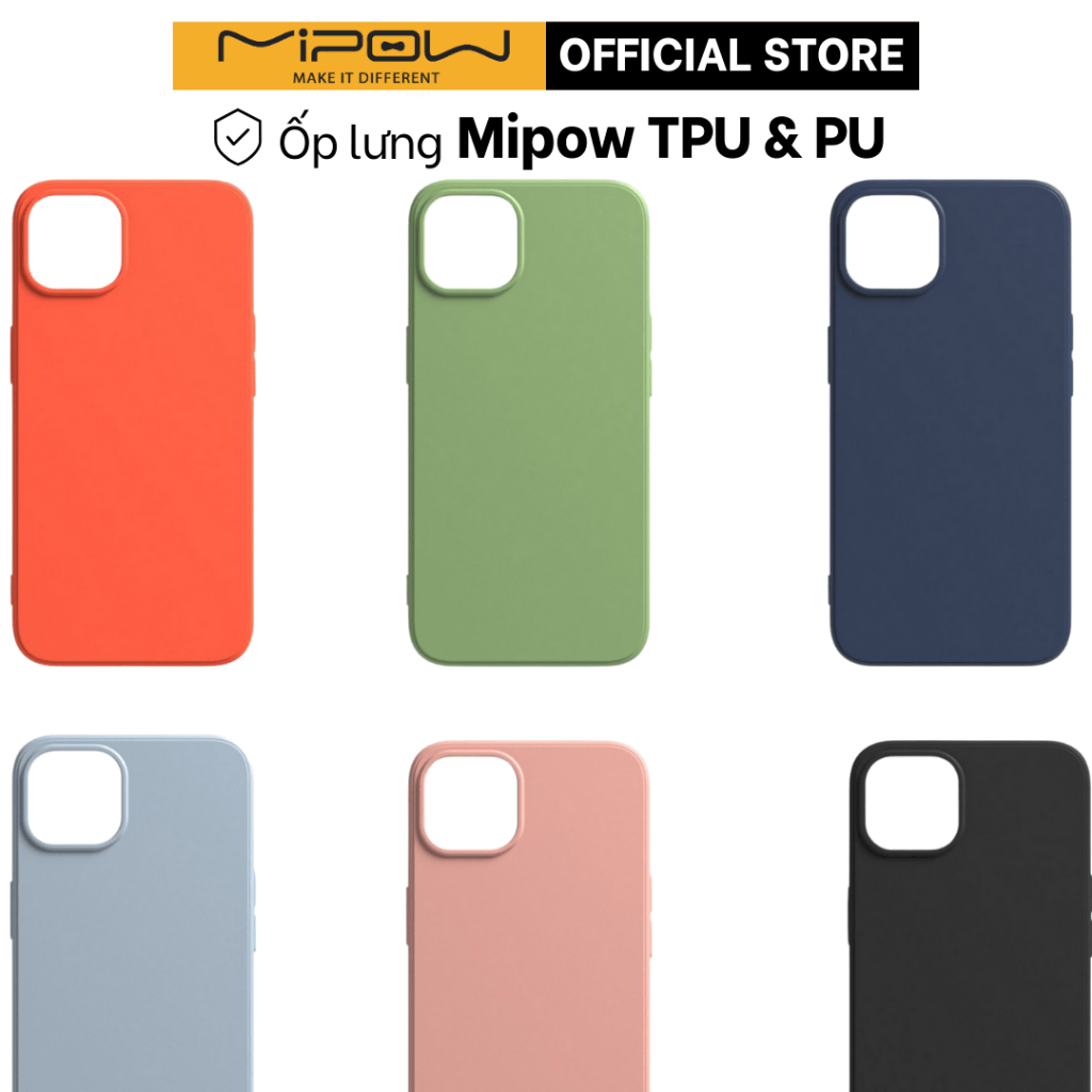 Ốp lưng dẻo Mipow TPU & PU Leather cho iPhone 13 Pro Max/12 Pro Max, mỏng nhẹ, chống bẩn, chống sốc