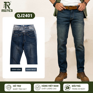 Quần Jean nam Basic The Rustico dáng Regular Fit chất liệu co giãn không bai xù QJ2401