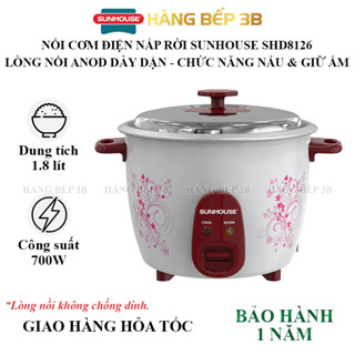  Nồi cơm điện nắp rời Sunhouse SHD8132 SHD8133 - Hàng chính hãng bảo hành 1 năm toàn quốc 