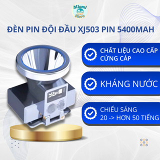 Đèn Pin Đội Đầu XJ503 Siêu Sáng-Pin 5400mAh Chiếu Sáng Từ 20–50h,Có Hiển Thị Thời Gian, Dây Đeo Đầu & Sạc Tiện Lợi