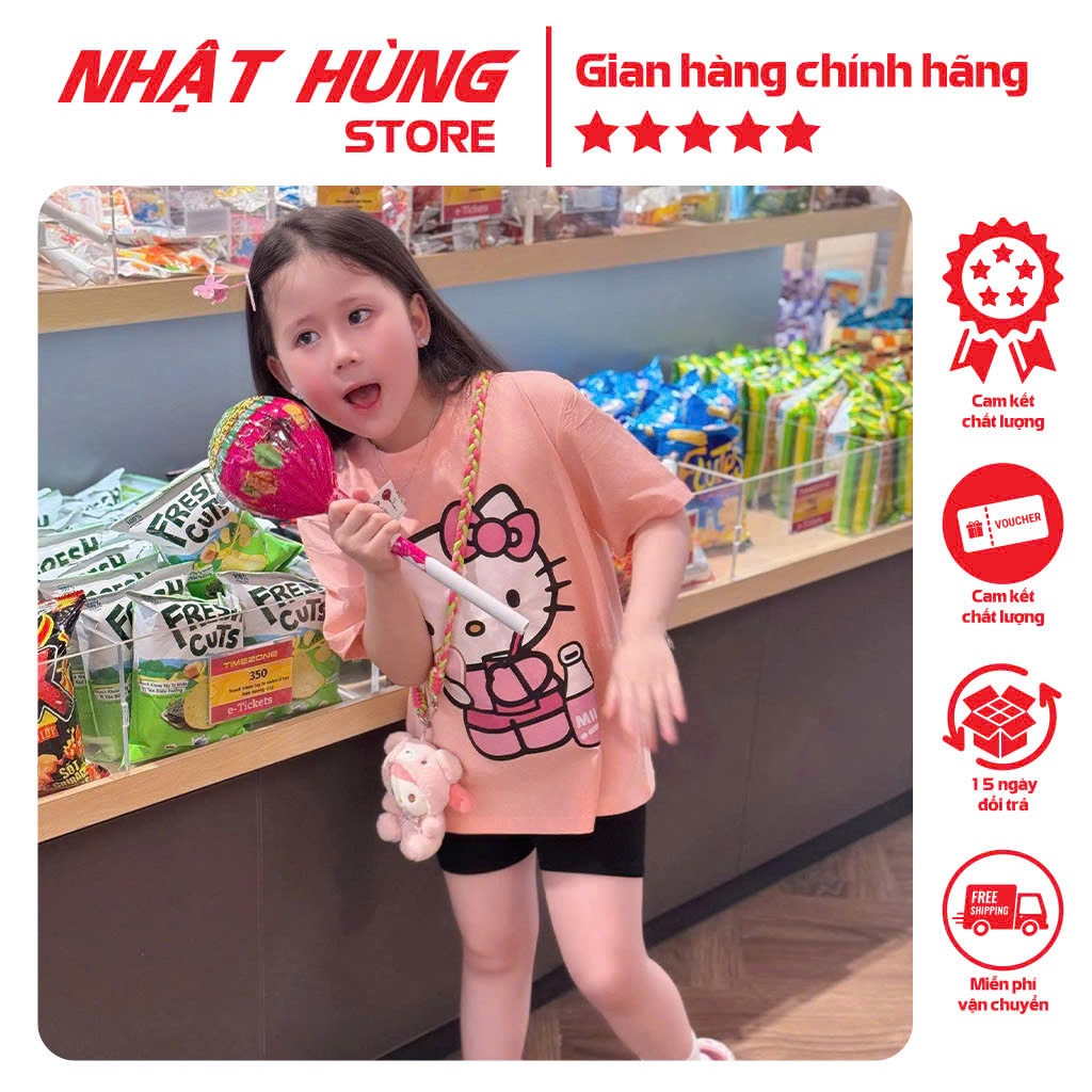 Bộ legging in HELLO KITTY cho bé và mẹ mặc chung đôi chất thun cotton 4c hiệu Nhật Hùng size từ 10-6