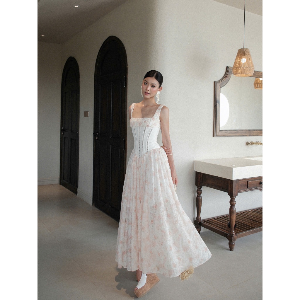 ONONMADE Đầm Dài Mùa Hè Phối Corset Dáng Xòe Nudge Dress